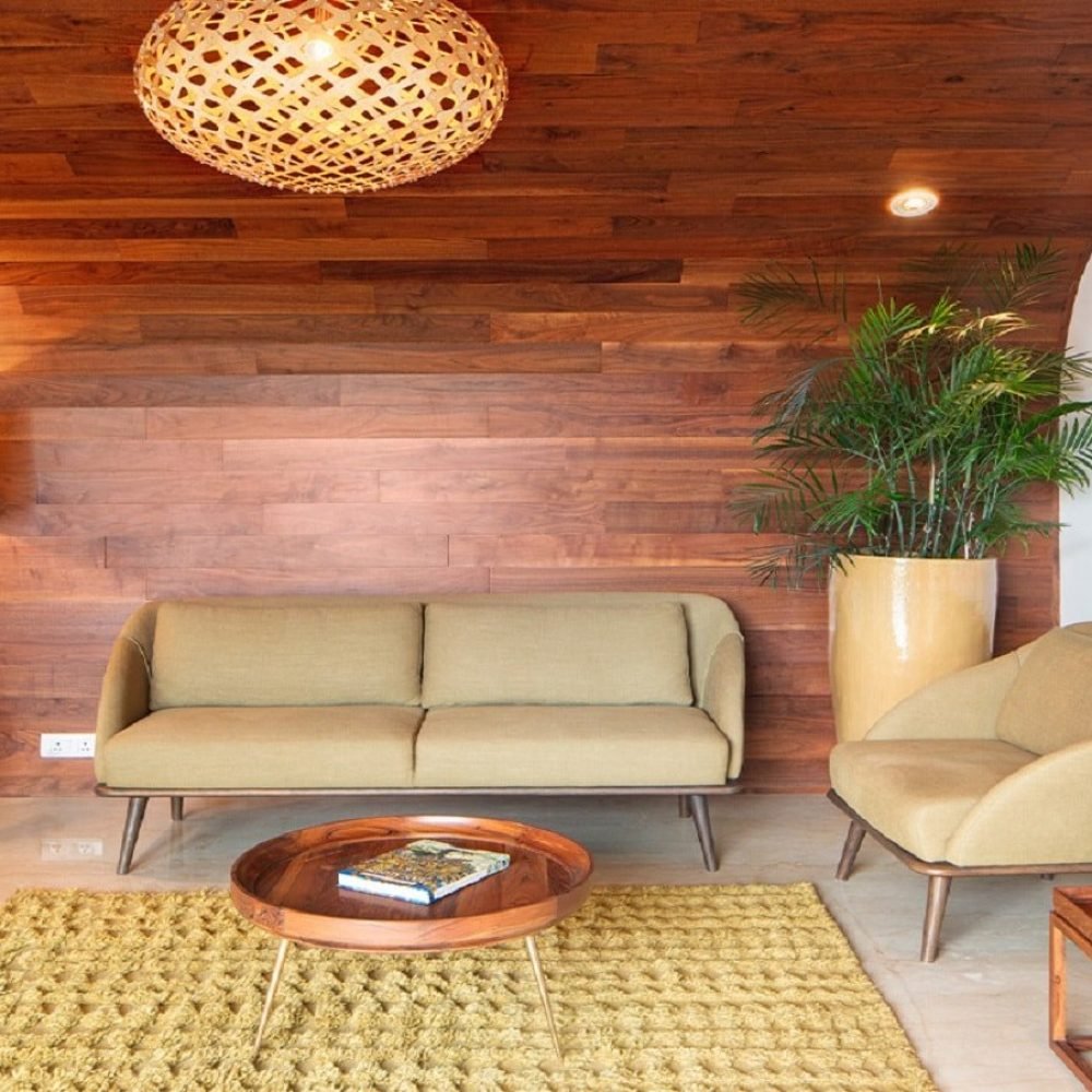 Total Environment After the Rain Living room with warm wood tones min